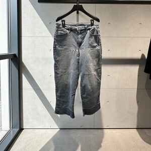 Blue Jean High Rise Wide Leg Cropped Ankle with Raw Hem